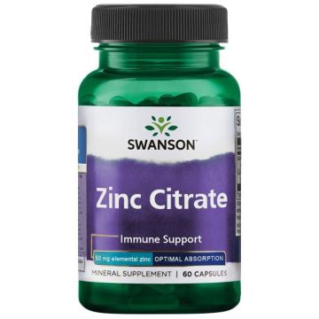 Swanson Zinc Citrate Цинков цитрат 50 мг х60 капсули