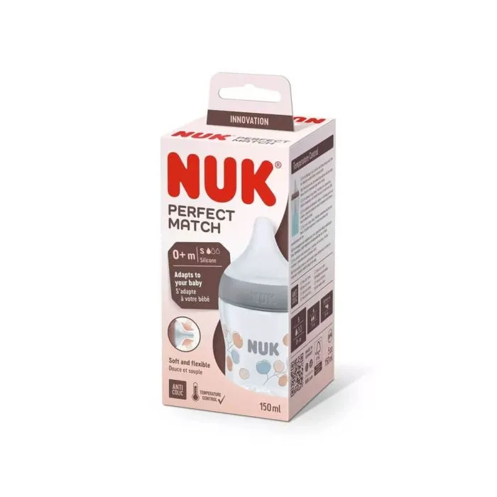 Nuk Perfect Match Temperature Control PP Шише със силиконов биберон S 0М+ 150 мл Клонче