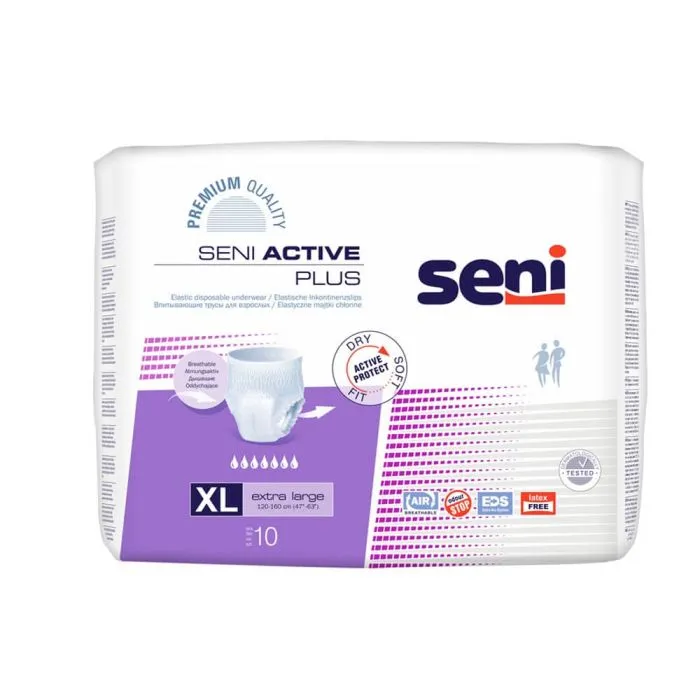 Seni Active Plus Еластични абсорбиращи гащи XL 7 капки х 10 бр