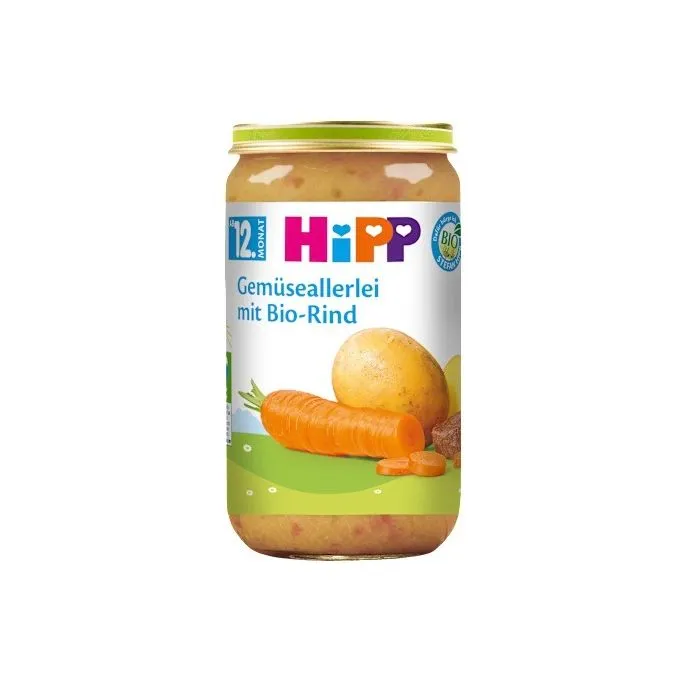  HiPP Био зеленчуков микс с телешко 12М+ 250 гр