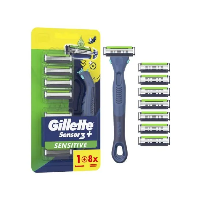 Gillette Sensor 3+ Sensitive Самобръсначка + 8 ножчета