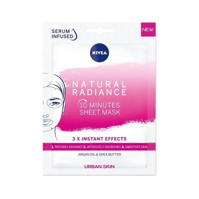 Nivea Natural Radiance Лист маска за лице за уморена кожа 1 бр