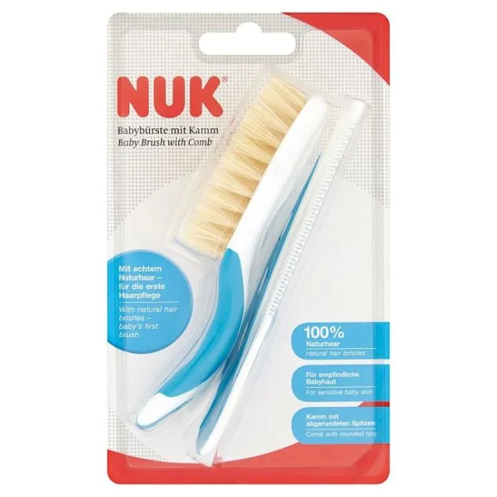 Nuk Baby Brush with Comb четка и гребен естествен косъм