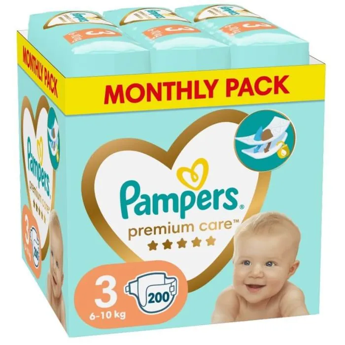 Пелени Pampers Premium Care Размер 3 200 бр