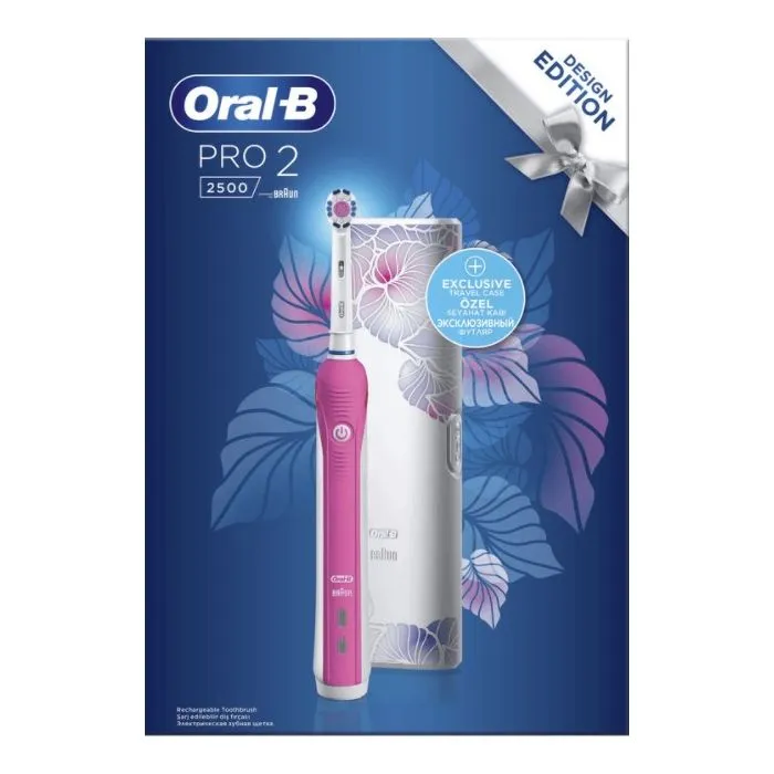 Oral-B PRO 2 2500 White CrossAction Електрическа четка за зъби + Ексклузивна кутийка за път Procter & Gamble Комплект