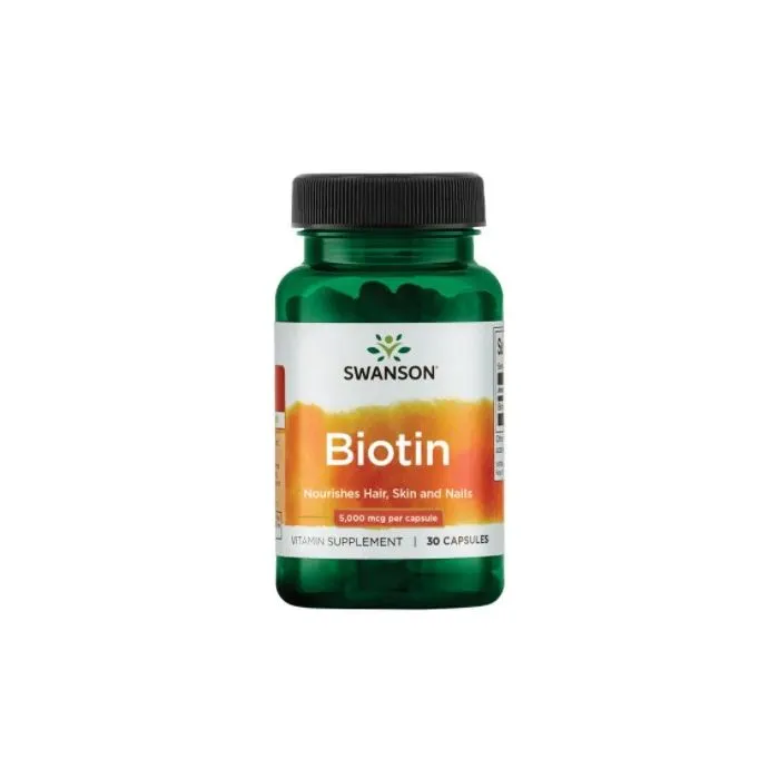 Swanson Biotin Биотин за косата, кожата и ноктите 30 капсули