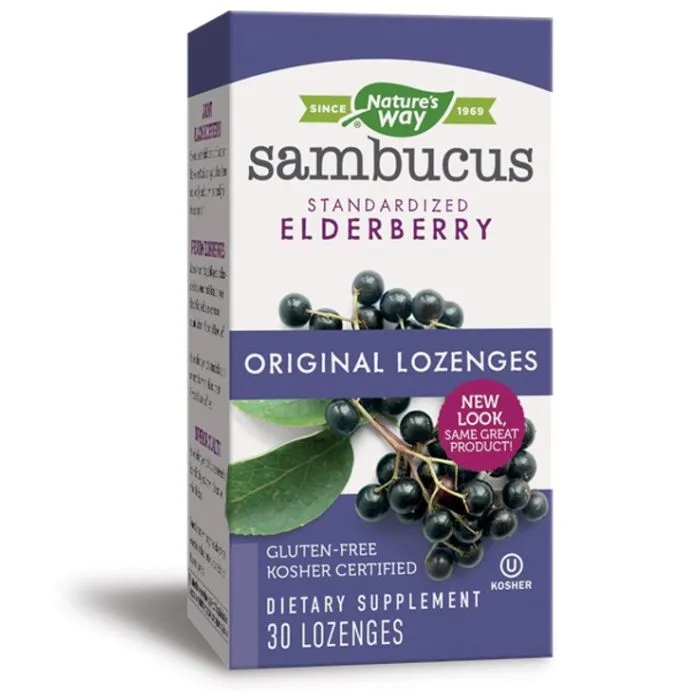 Nature's Way Sambucus Original Lozenges Пастили с черен бъз за силен имунитет и тонус 200 мг х 30 таблетки за смучене