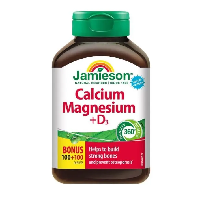 Jamieson Calcium, Magnesium + Vitamin D3 Калций, Магнезий + Витамин Д3 х 100 + 100 капсули