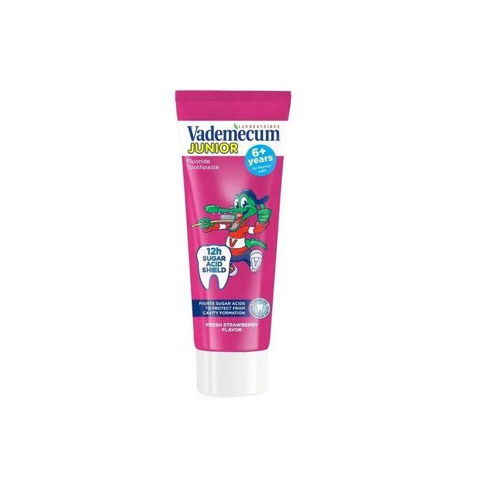 Vademecum Junior Strawberry Детска паста за зъби с вкус на ягода 6+ г 75 мл