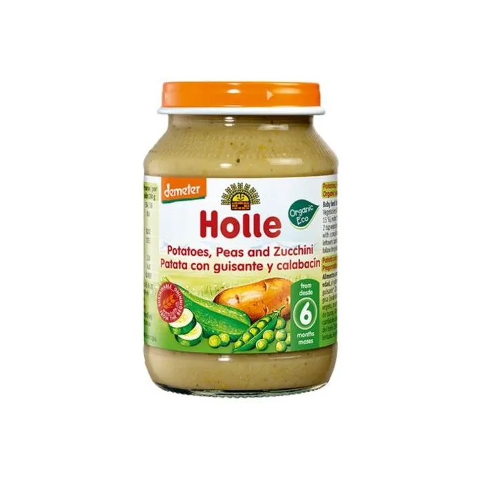 Holle Био пюре с картофи, грах и тиквички 6М+ 190 гр