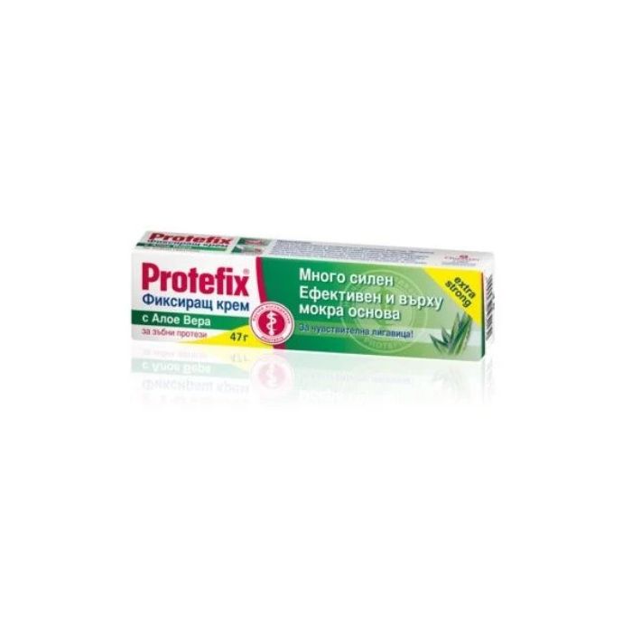 Protefix Фиксиращ крем за зъбни протези с алое вера за чувствителна лигавица 47 гр Queisser Pharma