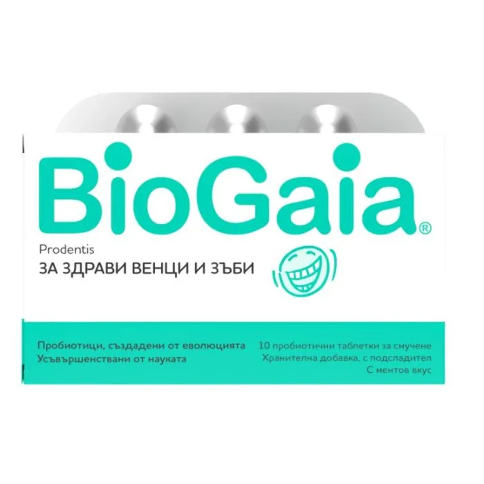 BioGaia Prodentis Пробиотични таблетки за смучене за здрави венци и зъби с вкус на мента 10 бр