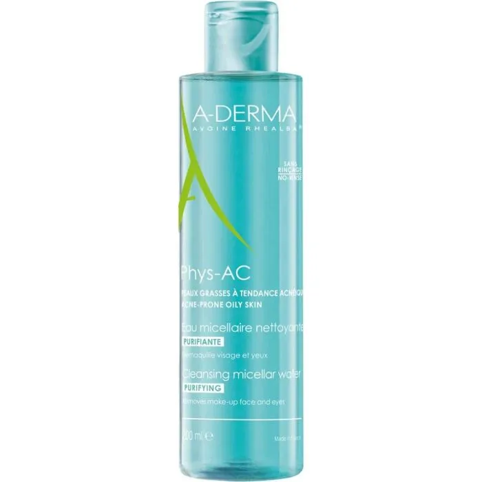 A-Derma Phys-AС Почистваща мицеларна вода срещу несъвършенства 200 мл