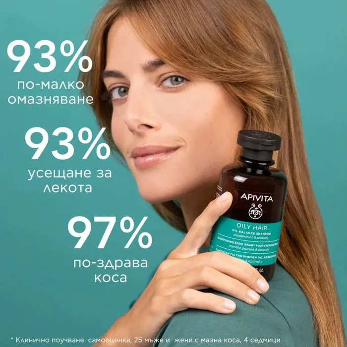 Apivita Holistic Hair Care Шампоан за мазна коса 250 мл