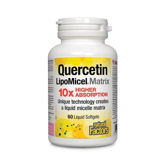 Natural Factors Quercetin 250 mg LipoMicel Matrix 10х Higher Absorption Кверцетин ЛипоМицел Матрица х60 капсули