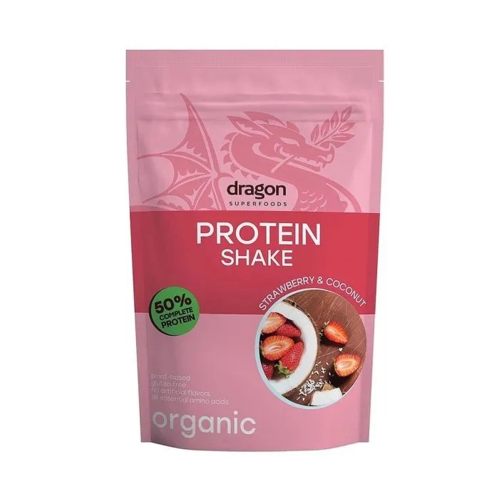 Био Протеинов шейк ягода и кокос с еритритол 450 гр Dragon Superfoods