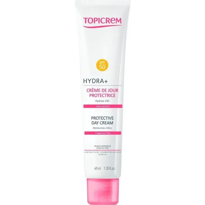 Topicrem HYDRA + Фотозащитен крем за лице за чувствителна кожа SPF 50+ 40 мл