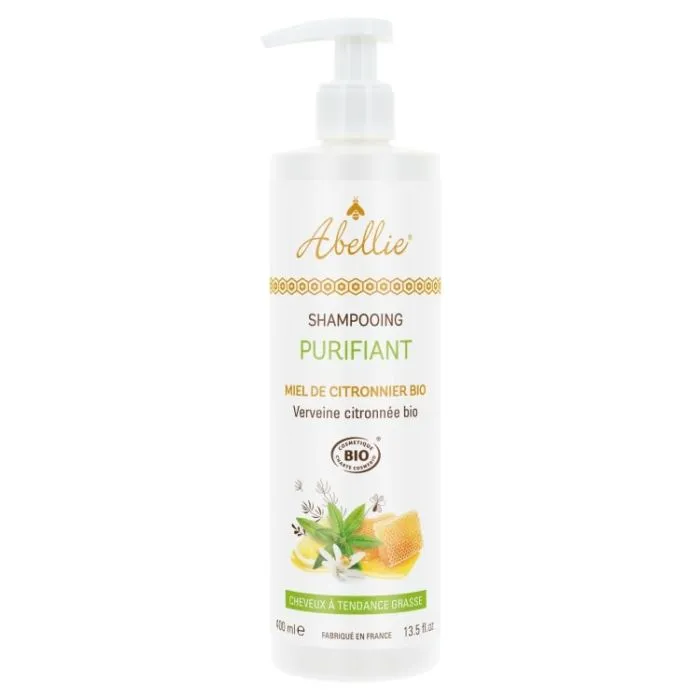 Shampooing Purifiant Шампоан за мазна коса с мед от лимоново дърво и лимонова вербена 400 мл Abellie