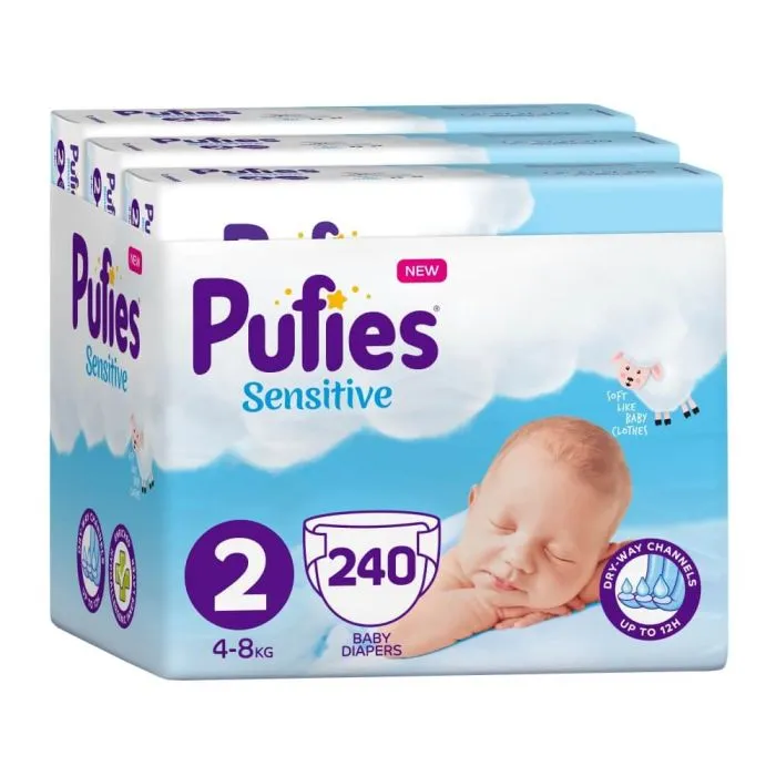 Пелени Pufies Sensitive 2 Mini 4-8 кг х 240 бр