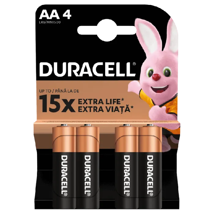 Duracell Алкални батерии AA 4 бр