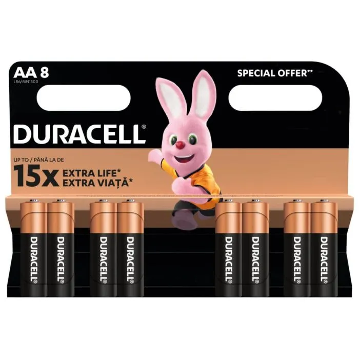 Duracell Алкални батерии AA 8 бр 
