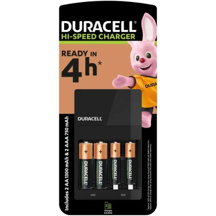 Duracell Зарядно устройство CEF14 + 2 x R6 Duracell 1300 mAh + 2 x R03 Duracell 750 mAh