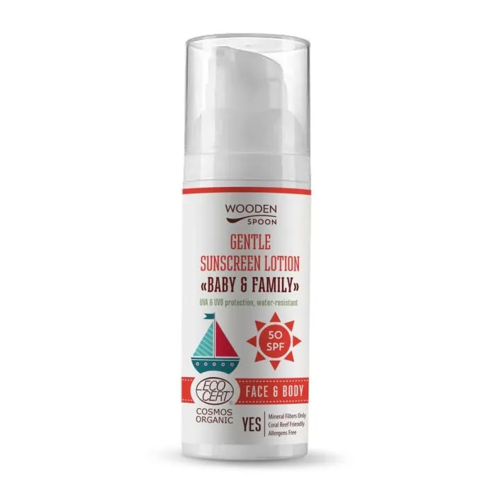 Wooden Spoon  Baby&Family Invisible Zinc Био слънцезащитен лосион SPF50 50 мл