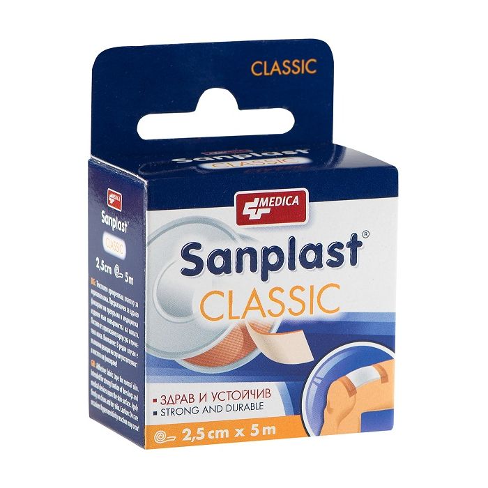 Medica Sanplast Classic Прикрепващ пластир за нормална кожа 2.5 см/5 м