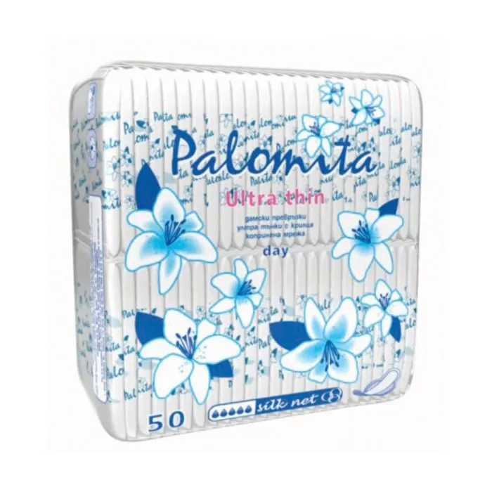 Palomita Ultra Thin Дневни дамски превръзки с крилца и копринено покритие 50 бр