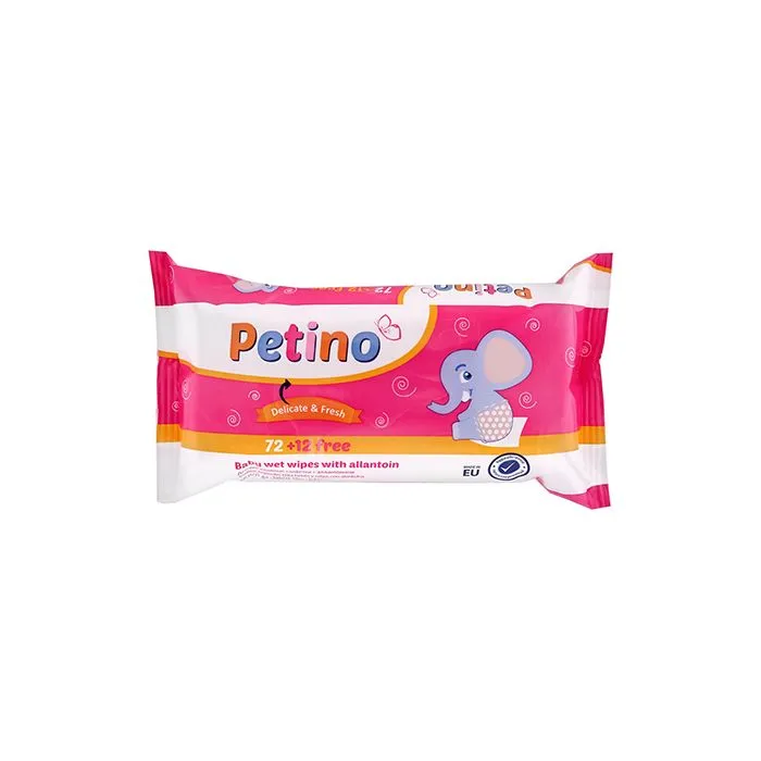 Petino Бебешки мокри кърпи с алантоин х72 + 12 бр