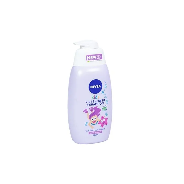 Nivea Kids 2в1 Душ-гел и шампоан за момичета 500 мл