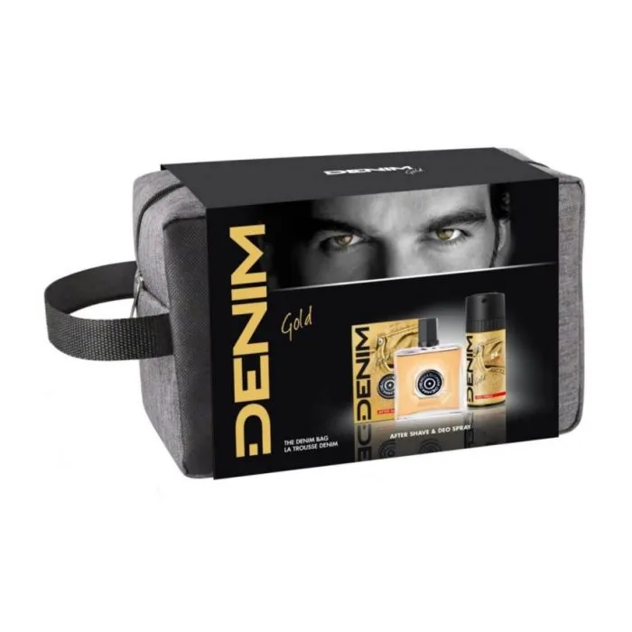 Denim Gold Лосион за след бръснене 100 мл + Denim Gold Дезодорант спрей за мъже 150 мл + Несесер Комплект