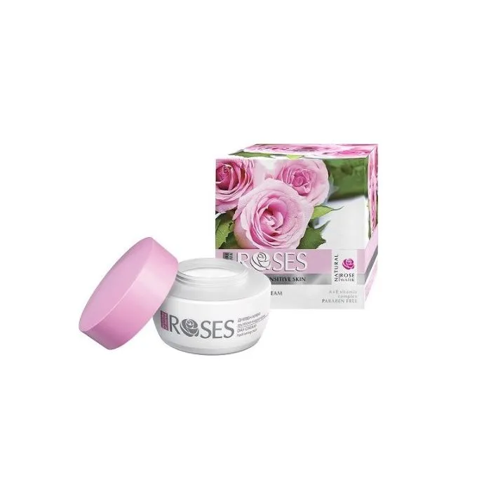 Nature of Agiva Roses Дневен крем за суха и чувствителна кожа с розова вода 50 мл