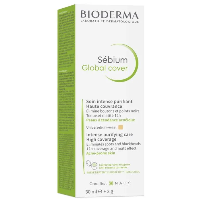 Bioderma Sebium Global Cover Интензивен тониран крем за лице за проблемна и акнеична кожа 30 мл