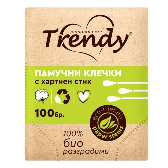 Trendy Биоразградими клечки за уши кутия х 100 бр