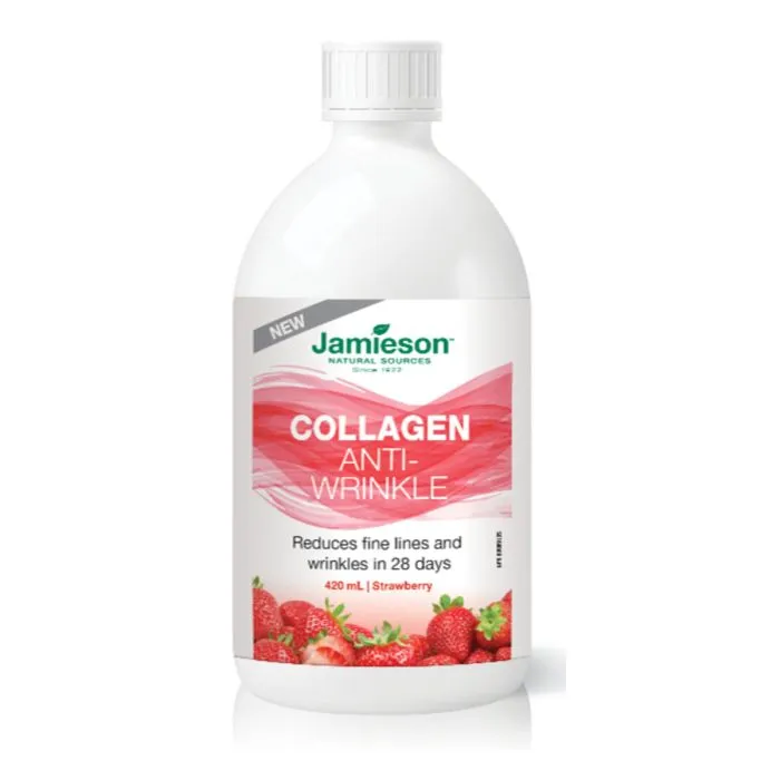Jamieson Collagen Anti-Wrinkle Колаген анти-ейдж ефект при бръчки и фини линии с вкус на ягода 420 мл