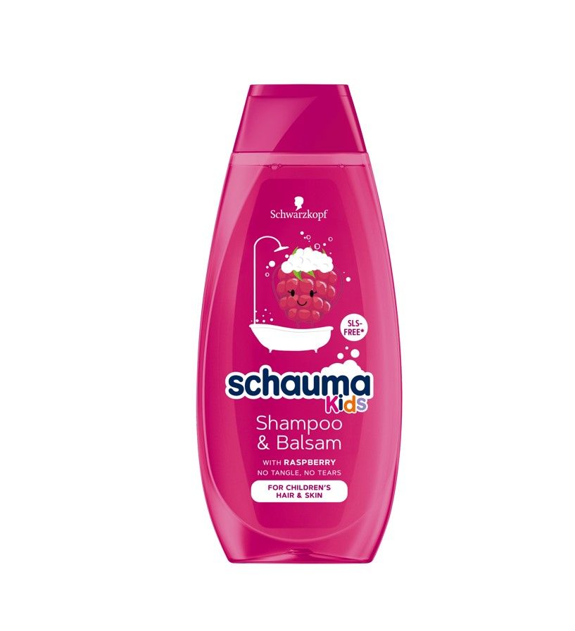 Schauma Kids Почистващ шампоан и балсам за коса за момиче с екстракт от малина 400 мл