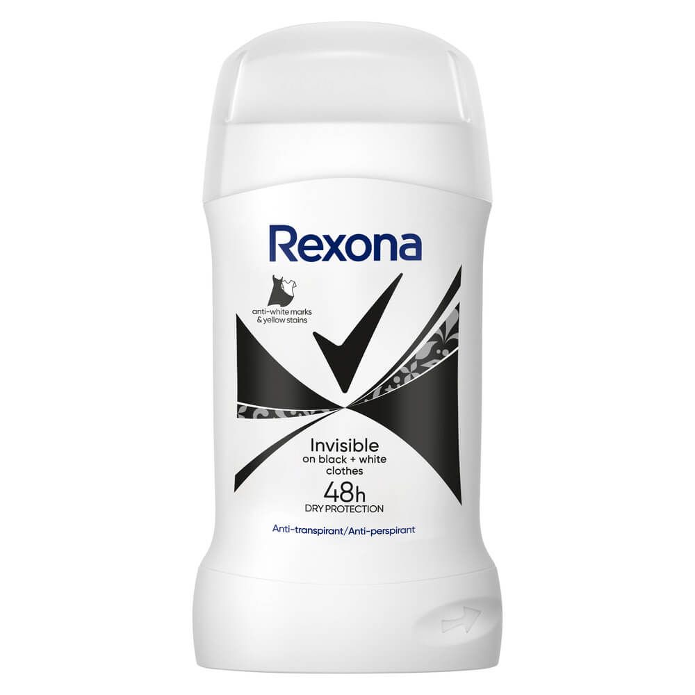 Rexona Invisible Black & White Дезодорант стик против изпотяване за жени 50 мл
