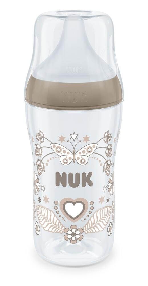Nuk Perfect Match Temperature Control PP Шише със силиконов биберон М 3М+ 260 мл Сърце