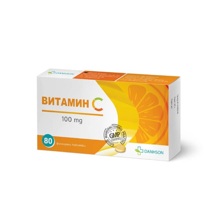 Витамин С 100 мг таблетки х 80 бр Danhson