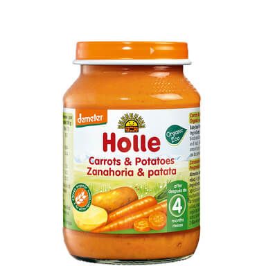 Holle Био пюре моркови и картофи 4М+ 190 гр