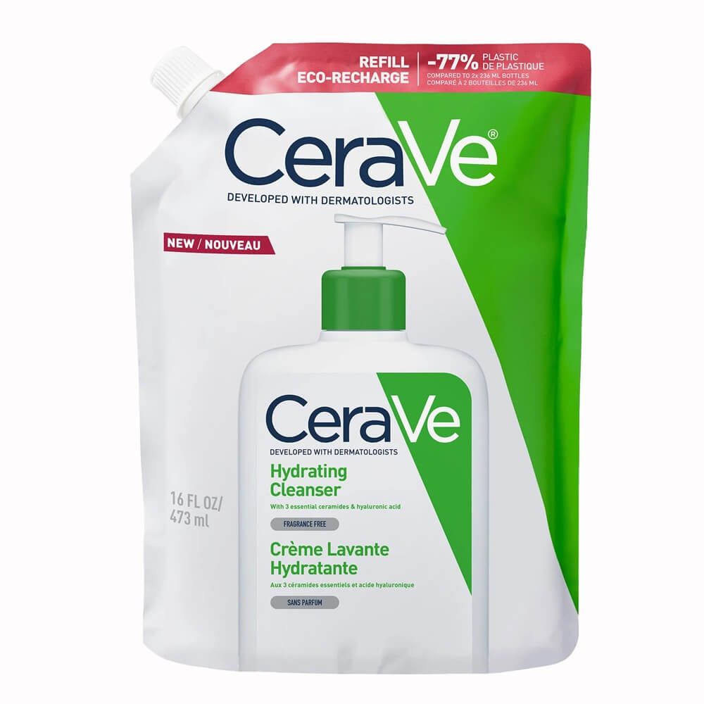 CeraVe Хидратиращ измиващ крем за лице и тяло за нормална до суха кожа 473 мл Пълнител