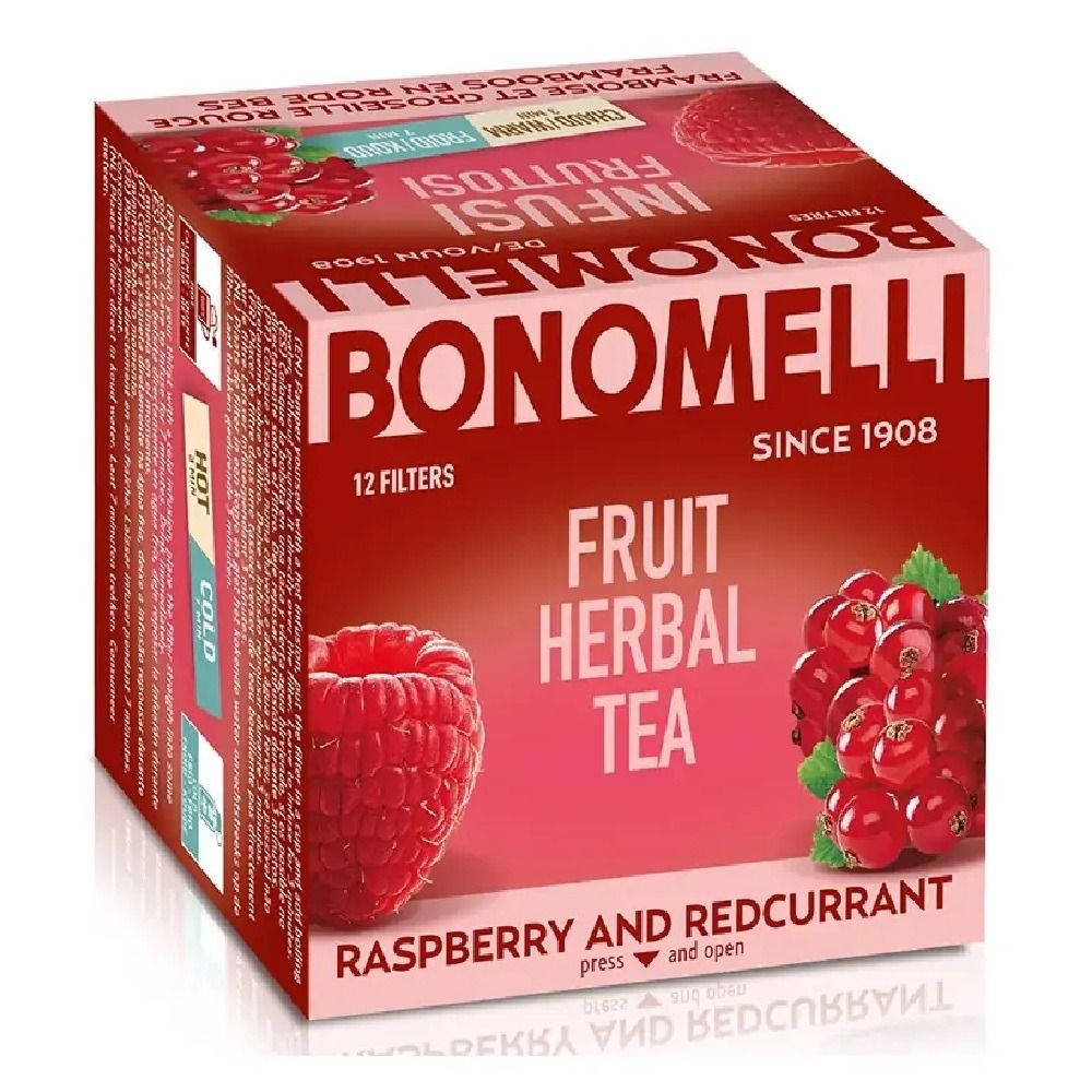 Bonomelli Плодов чай с малини и червено френско грозде филтър х 12 бр