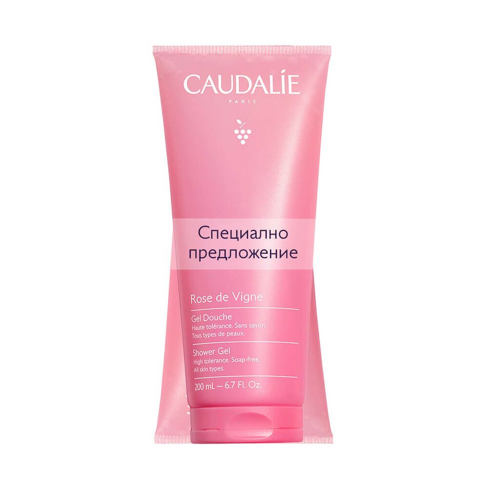 Caudalie Rose De Vigne Душ гел с алое, рози, ревен и мускус 2 х 200 мл Комплект
