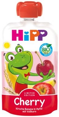 Hipp Organic Забавна закуска череша, банан и ябълка с пълнозърнести култури 12М+ 100 г