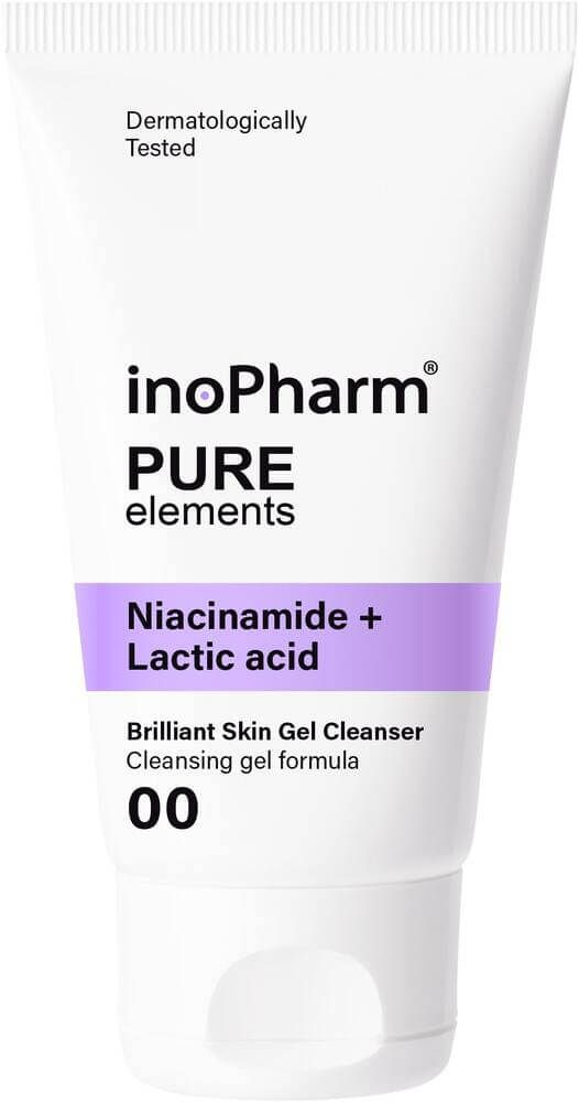 InoPharm Pure еlements Почистващ гел за лице с ниацинамид и млечна киселина 150 мл