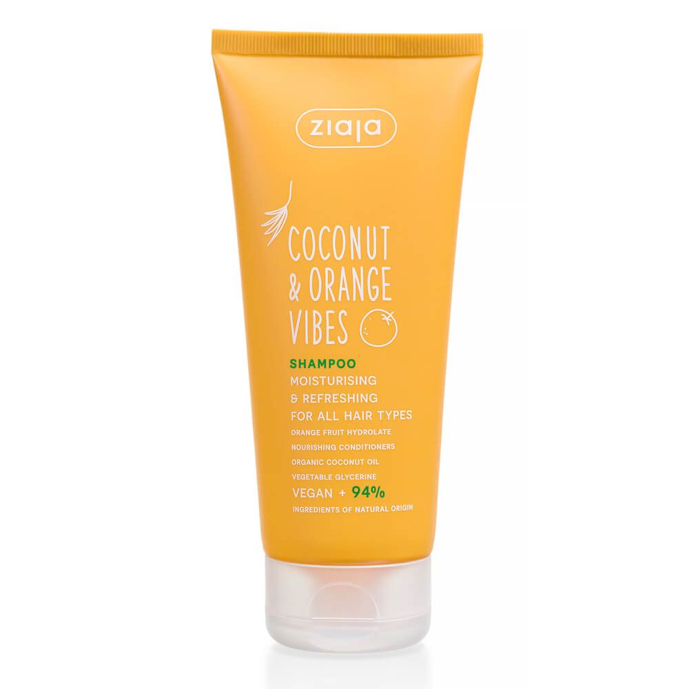 Ziaja Coconut & Orange Vibes Шампоан за коса с вода от портокалов цвят, био кокос и растителен глицерин 200 мл