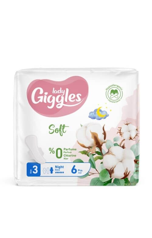 Giggles Lady Soft Дамски превръзки нощни Night х 6 броя