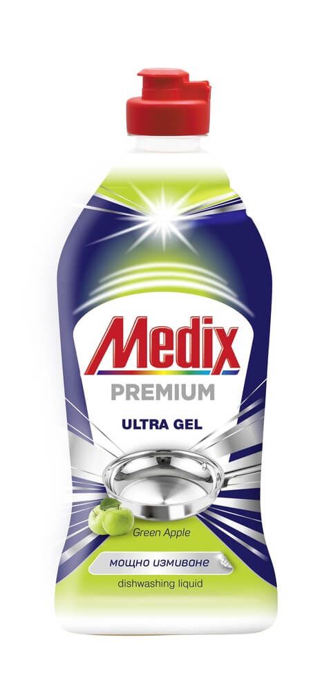 Medix Premium Gel Kонцентриран гел за съдове Зелена ябълка 415 мл