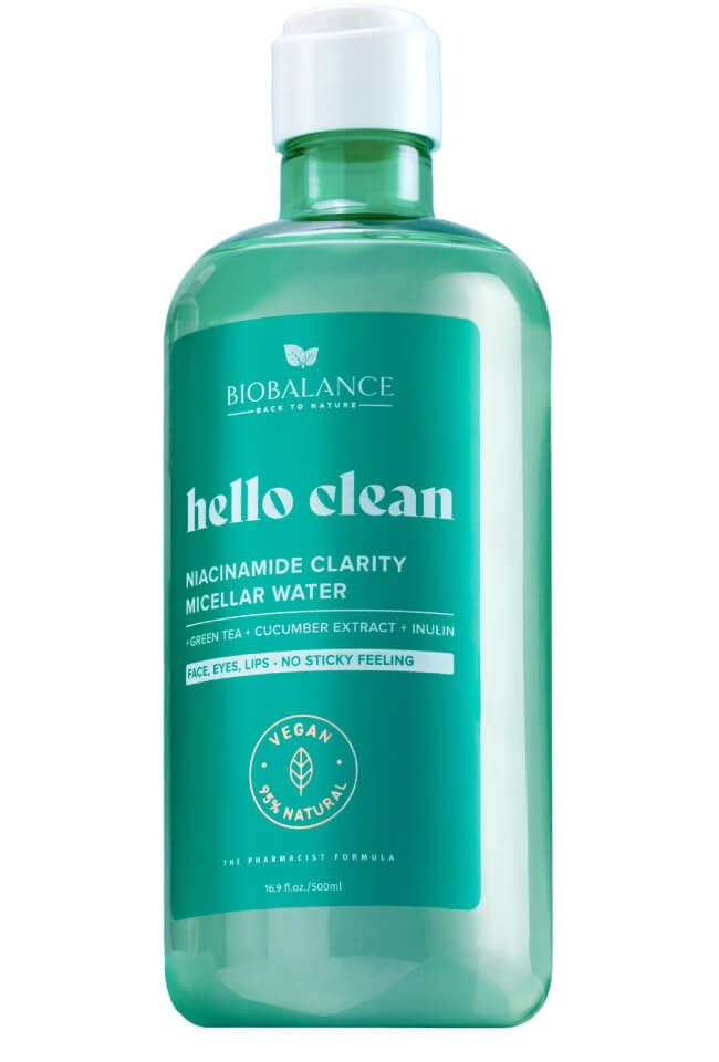BioBalance Hello Clean Мицеларна вода с ниацинамид за мазна и смесена кожа 500 мл